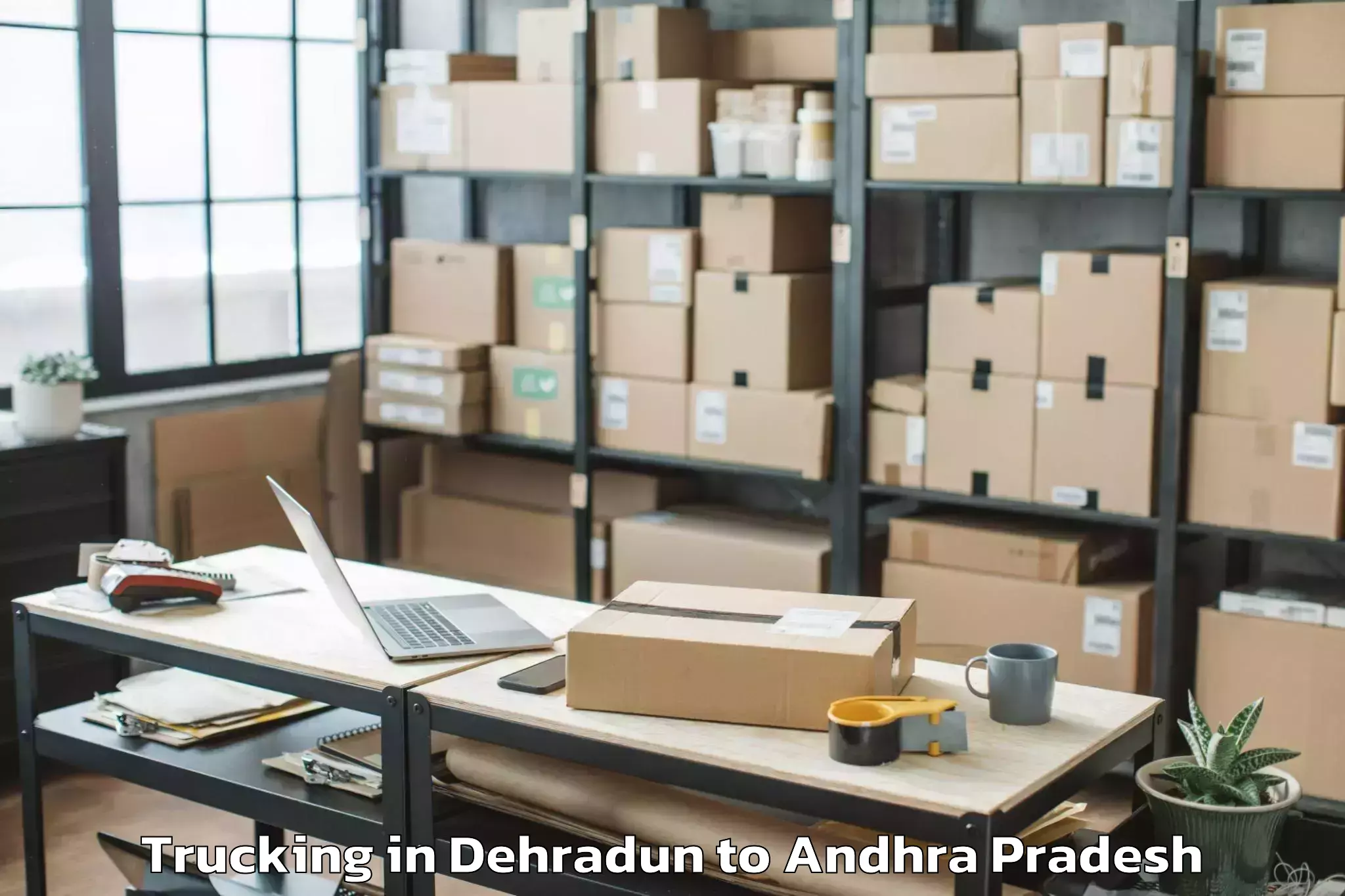 Book Dehradun to Muthukur Trucking Online